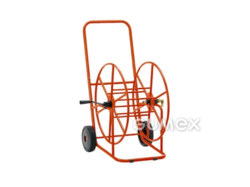 Pojízdný vozík a naviják na hadice, 3/4"- 100m, práškově lakovaná ocel, červený